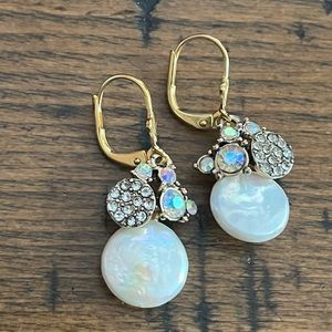 HANDMADE Gorgeous Freshwater Pearl and Crystal earrings!!